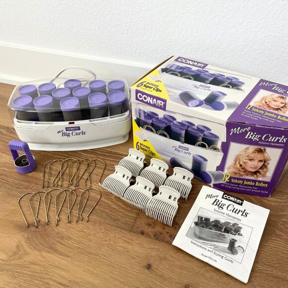 Vintage Conair More Big Curls Volume Hairsetter 1998 Jumbo Rollers 1 ½” CHV12N - Picture 2 of 10